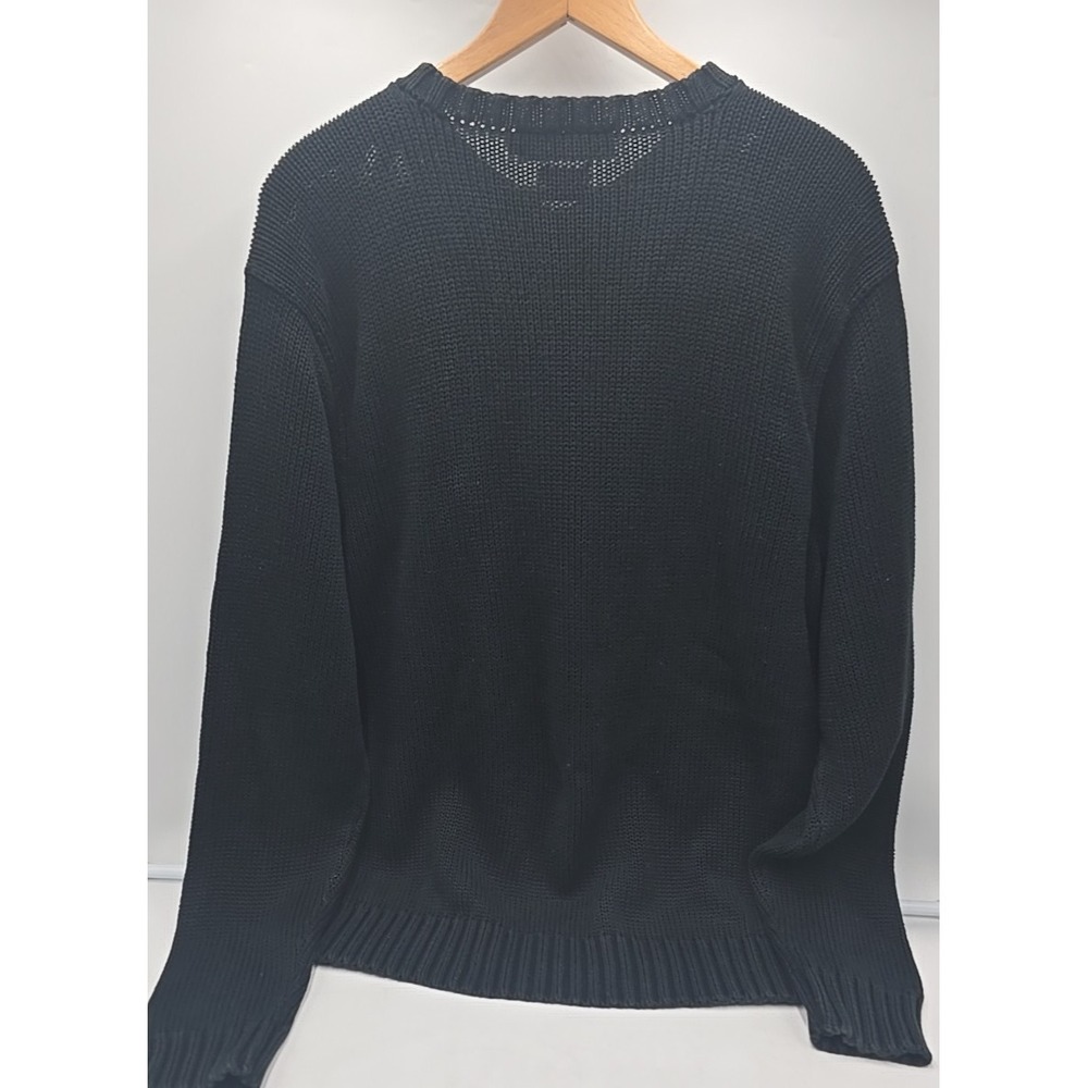 Polo Ralph Lauren Large 90's Preppy 100 % Cotton V-Neck Chunky Sweater - Picture 4 of 12